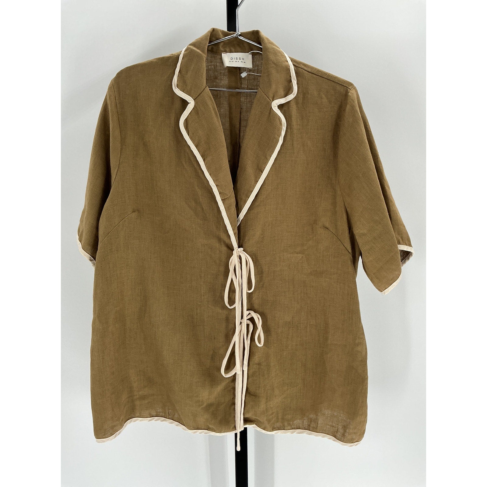 Dissh Tan Linen Shirt Size 6