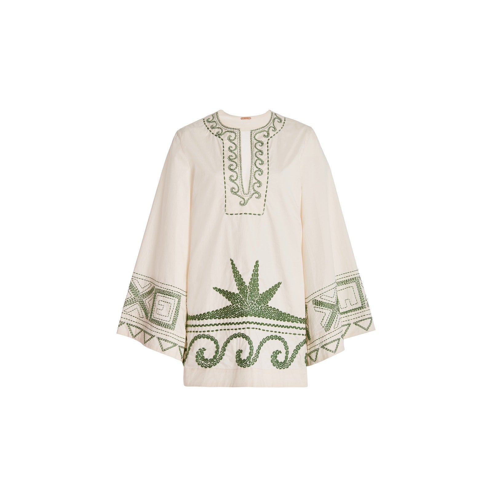 Johanna Ortiz 'Arrecifes' Green Stretch-Cotton Mini Dress Size S - NWT