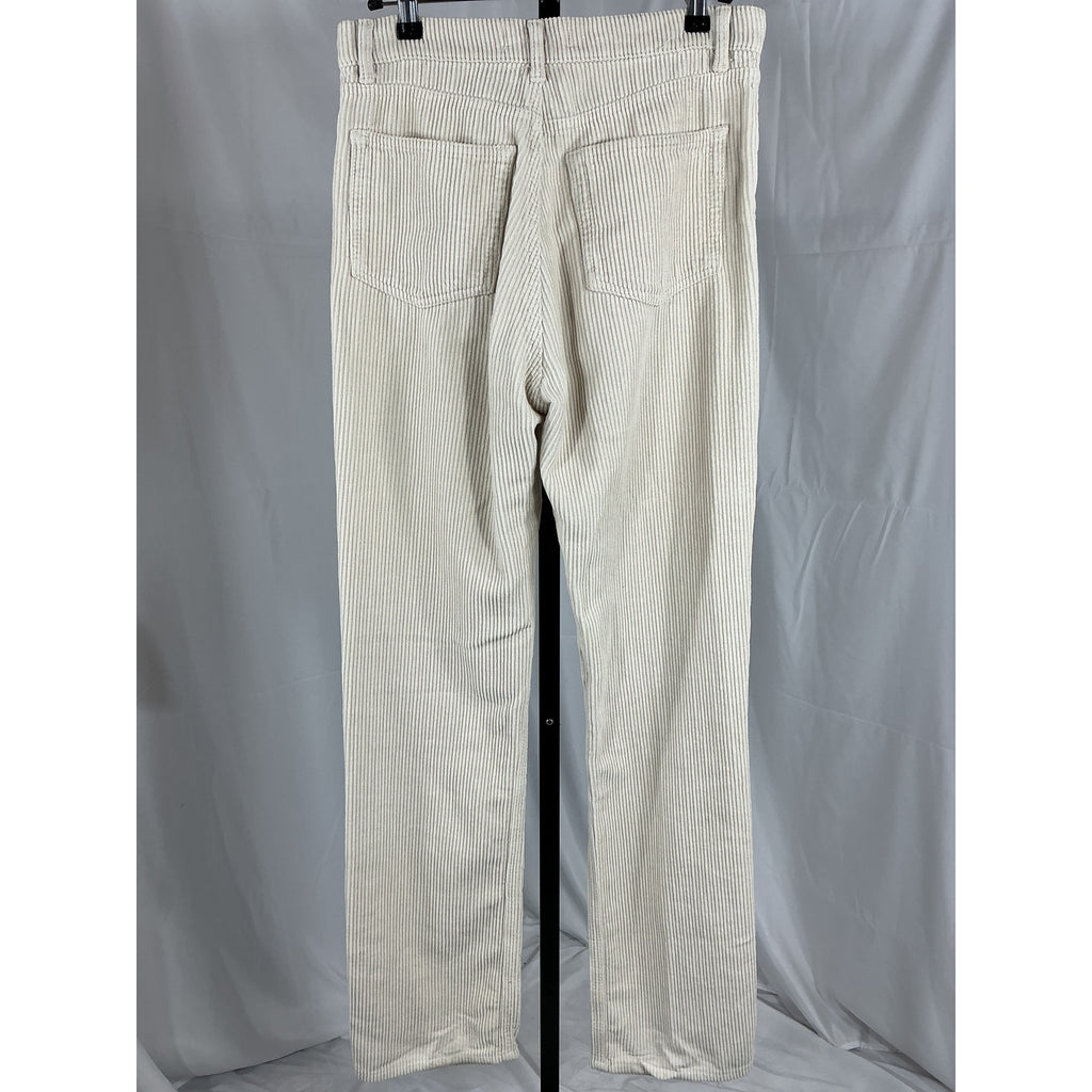 Reformation 'Cynthia' Beige High Rise Straight Long Corduroy Pants Size 27
