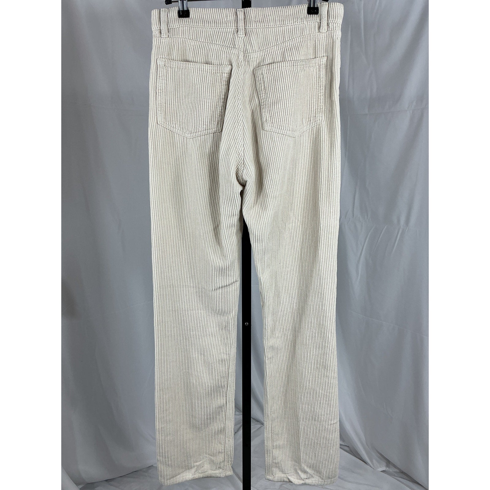 Reformation 'Cynthia' Beige High Rise Straight Long Corduroy Pants Size 27