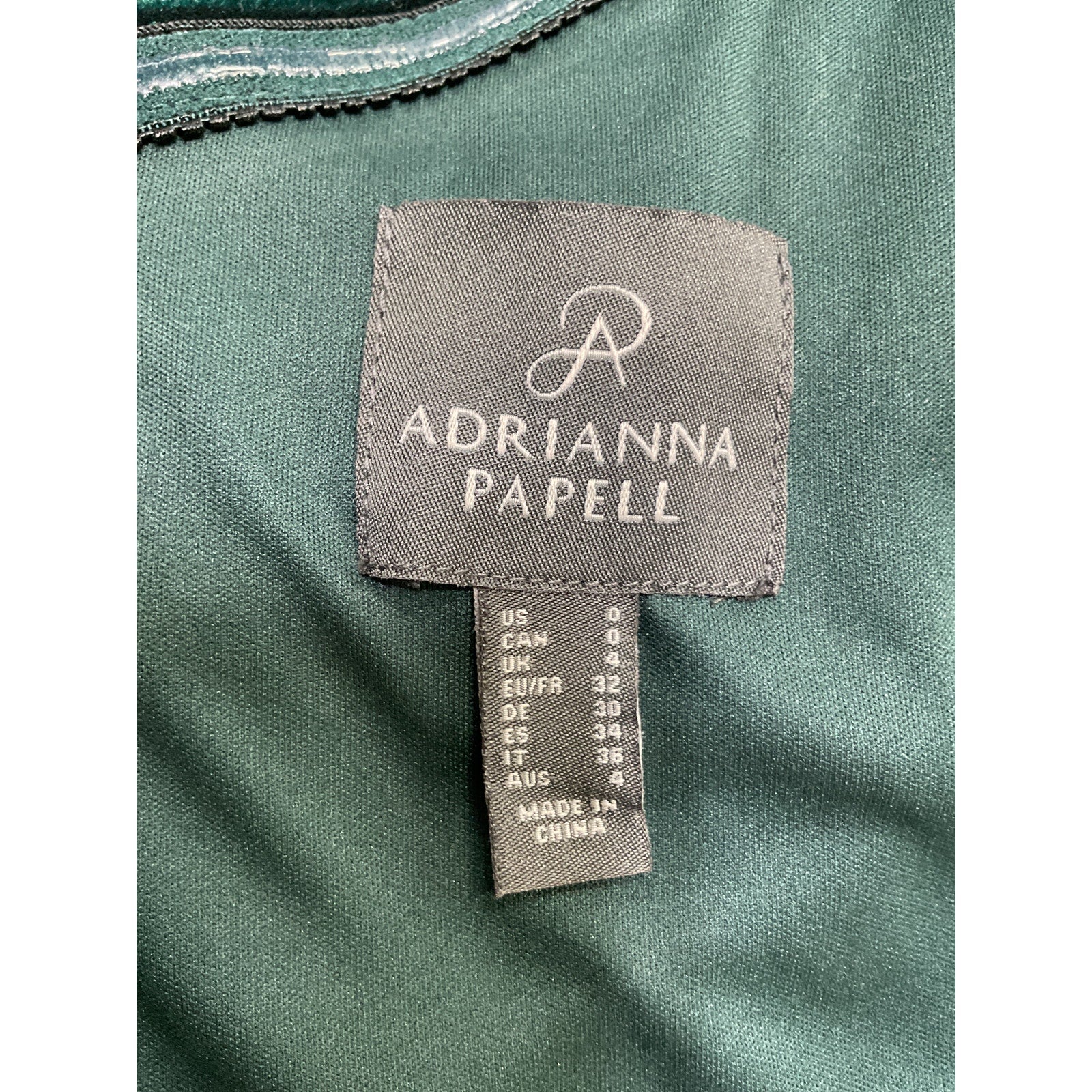 Aidan Mattox 'Velvet' Green Polyester One Shoulder Gown Size 0