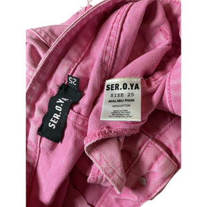 Ser O Ya Distressed Pink Zuri Mini Skirt Size 25