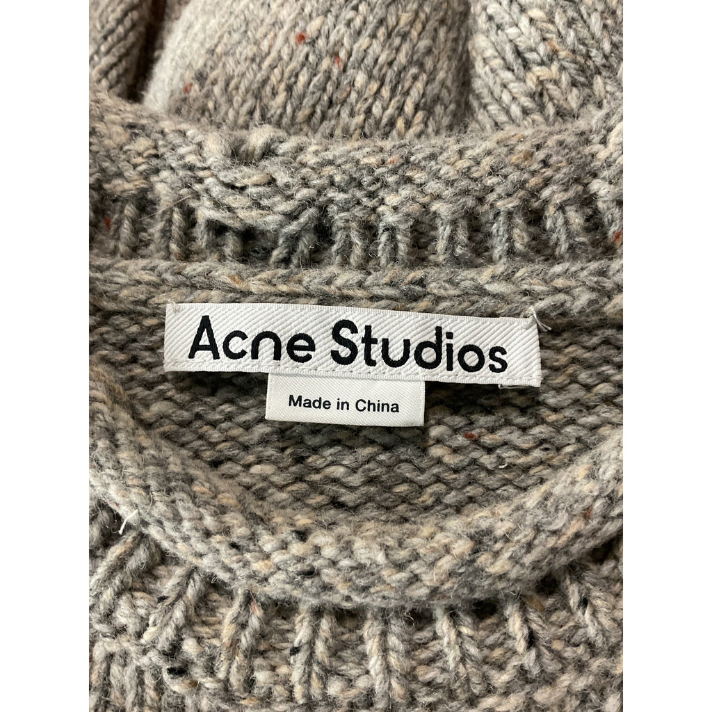 Acne Studios 'Kilcarra' Grey Wool Naive Flower Sweater Size M