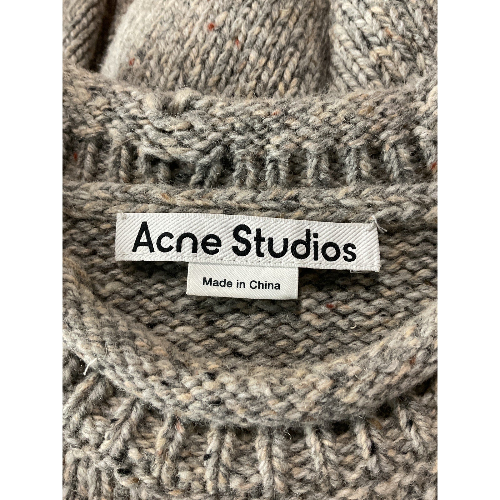 Acne Studios 'Kilcarra' Grey Wool Naive Flower Sweater Size M
