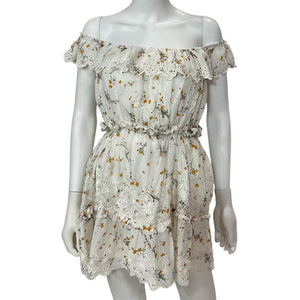Tularosa Ruffled Floral Berklee Mini Dress Size S