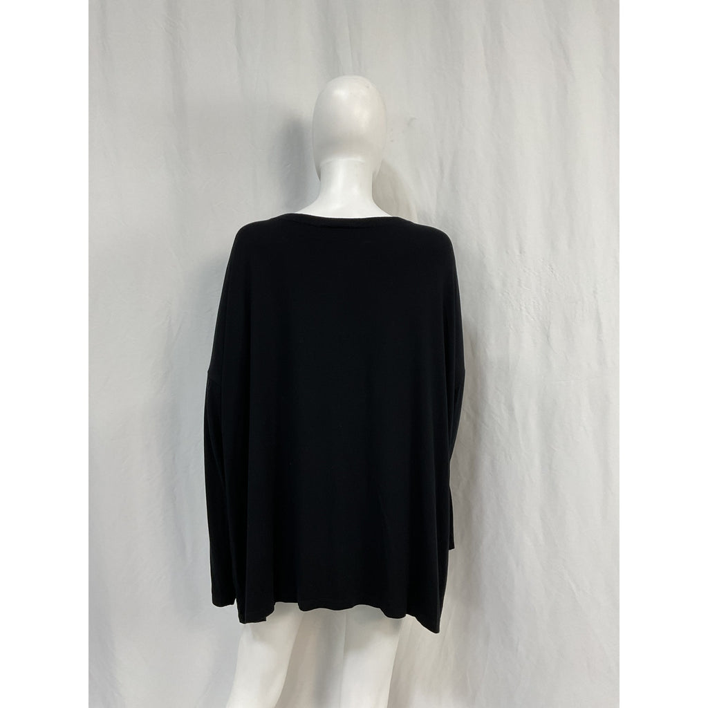 Hatch The Perfect Black Viscose Long Sleeve Tee Size 4