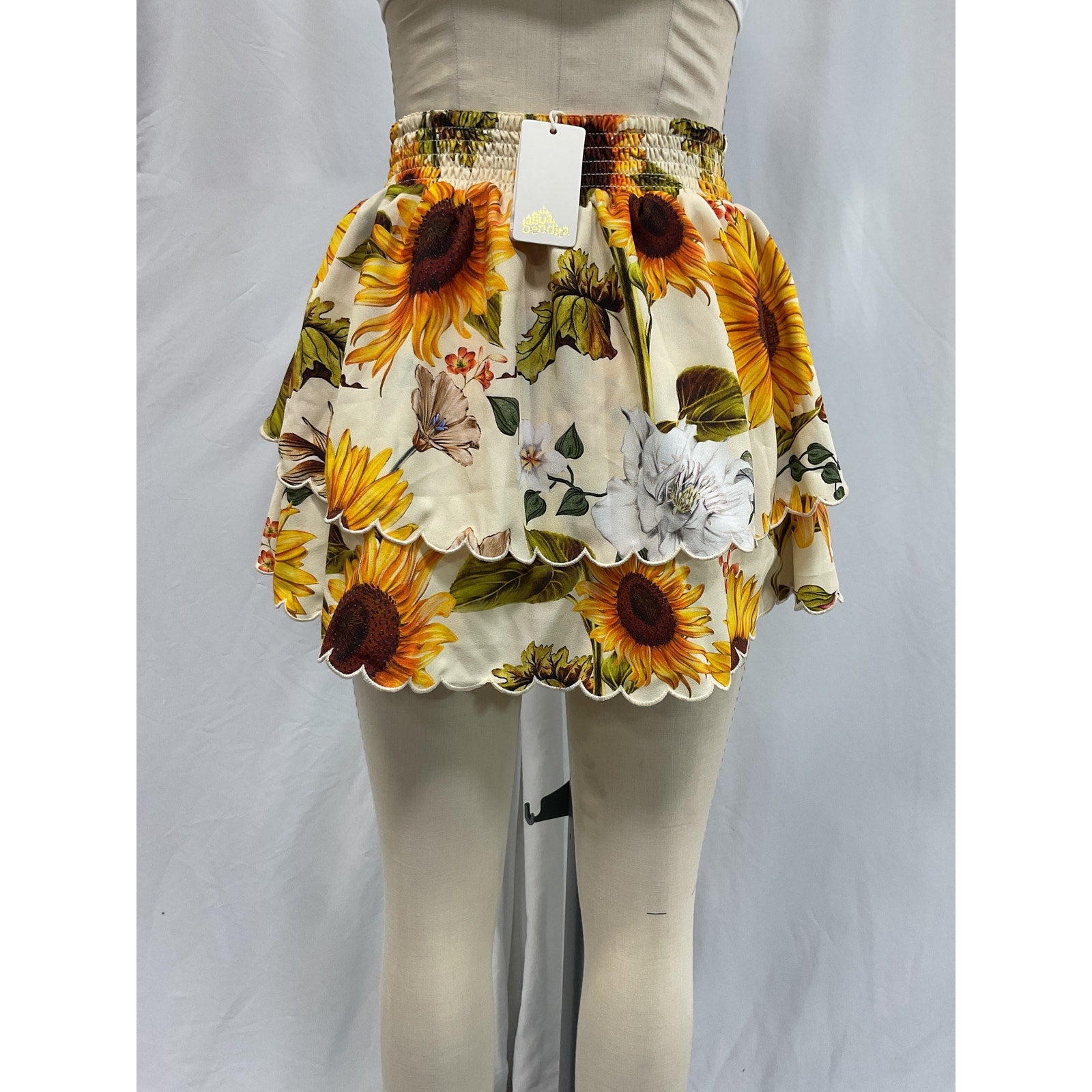 Agua Bendita 'Cooper' White Crepe Skirt Size S - NWT