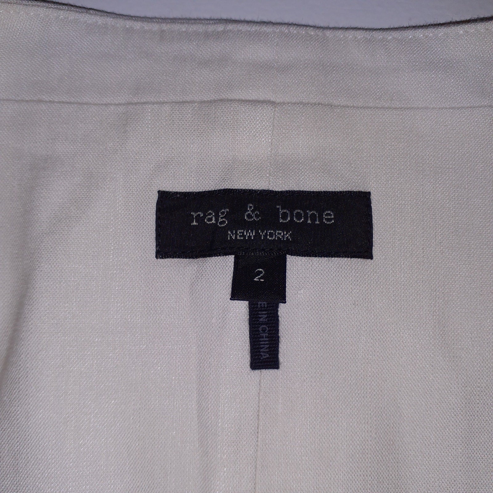 Rag & Bone 'Priya' White Linen Vest Size 4
