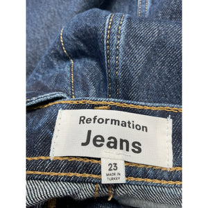 Reformation 'Elia' Blue Cotton Patch Pocket Denim Mini Skirt Size 23