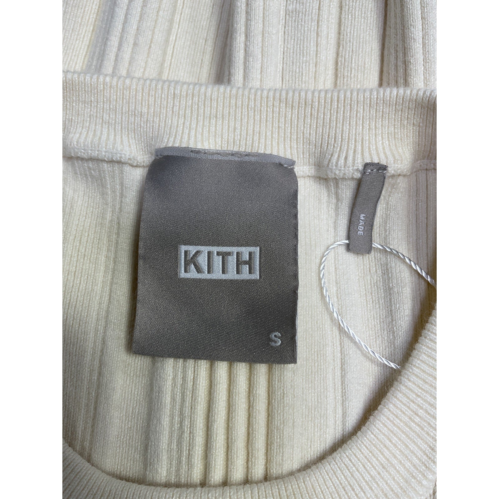 Kith 'Lyra' Cream Cotton Knit Sweater Tank Size S