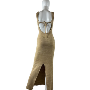 Ronny Kobo Ribbed Beige Darcey Dress Size M