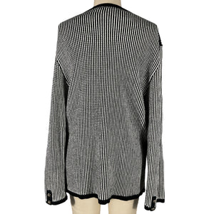 Anine Bing Striped Black Dave Cardigan Size L