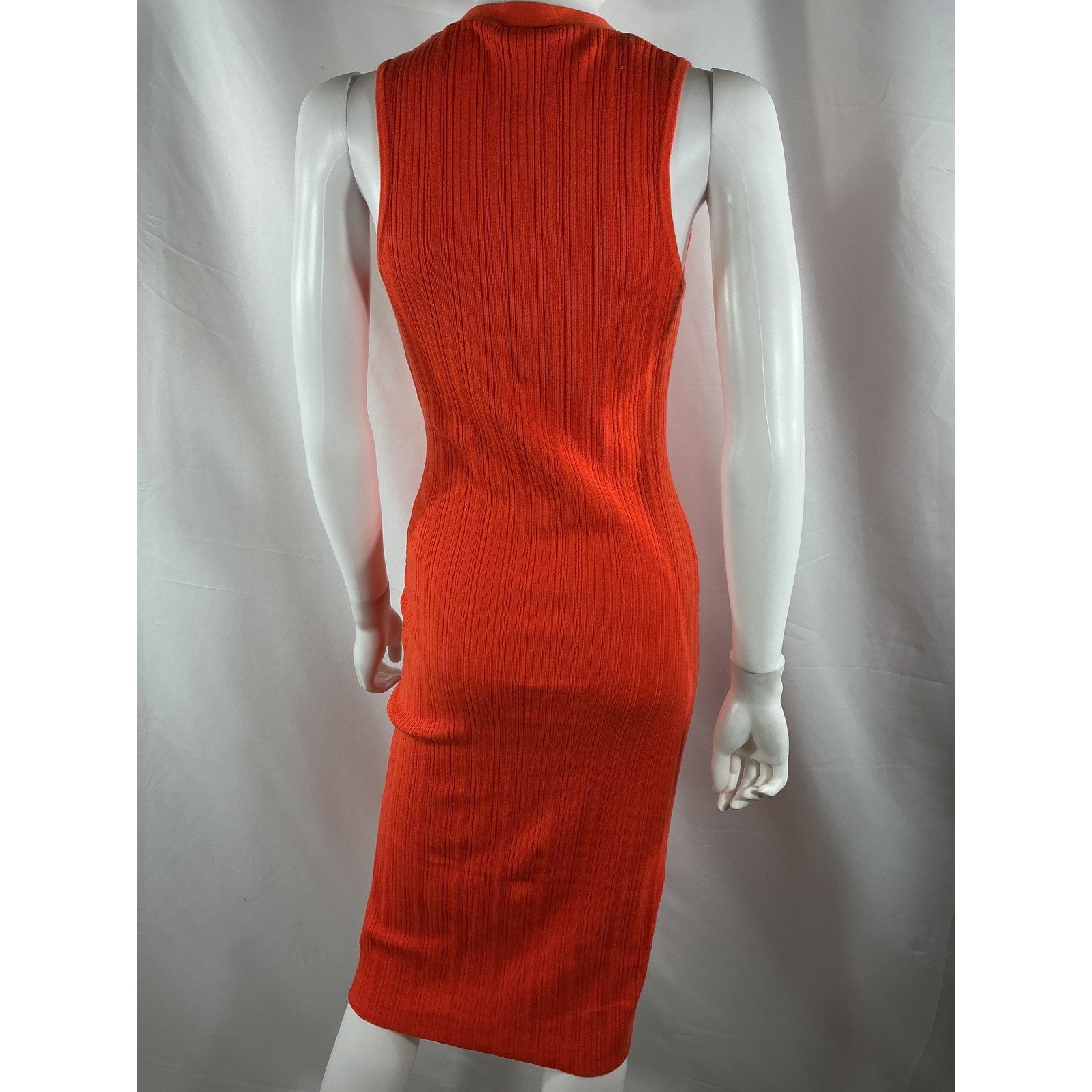 L'Agence 'Domino' Orange Nylon Sleeveless Button Dress Size XS - NWT