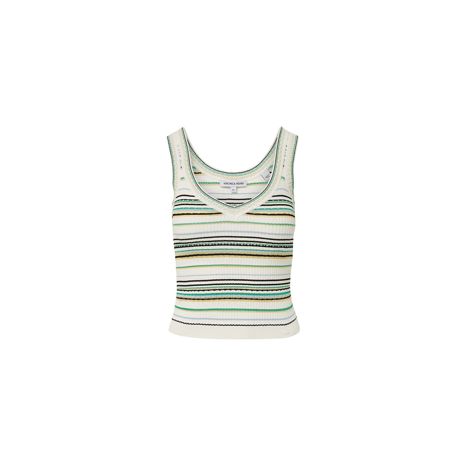 Veronica Beard 'Carlin' Off White Viscose Striped Knit Tank Top Size M - NWT