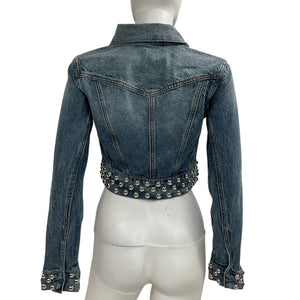 Grlfrnd Studded Nashville Suede Drea Denim Jacket Size XS