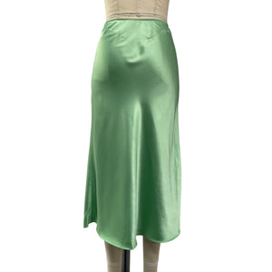 Anna October Satin Green Voleta Skirt Size S