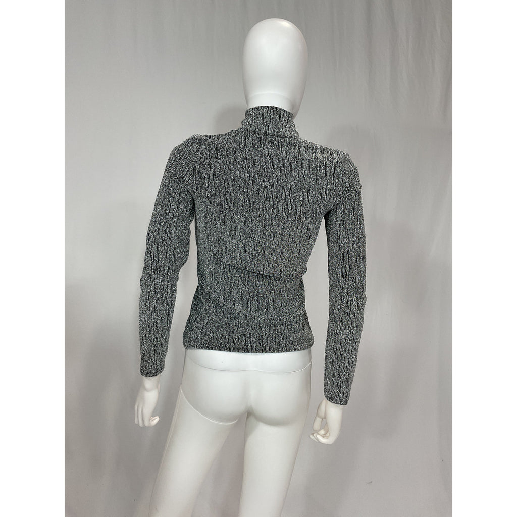 S�zane 'Nemy Jumper' Silver Grey Long Sleeve Mockneck Sweater Size S