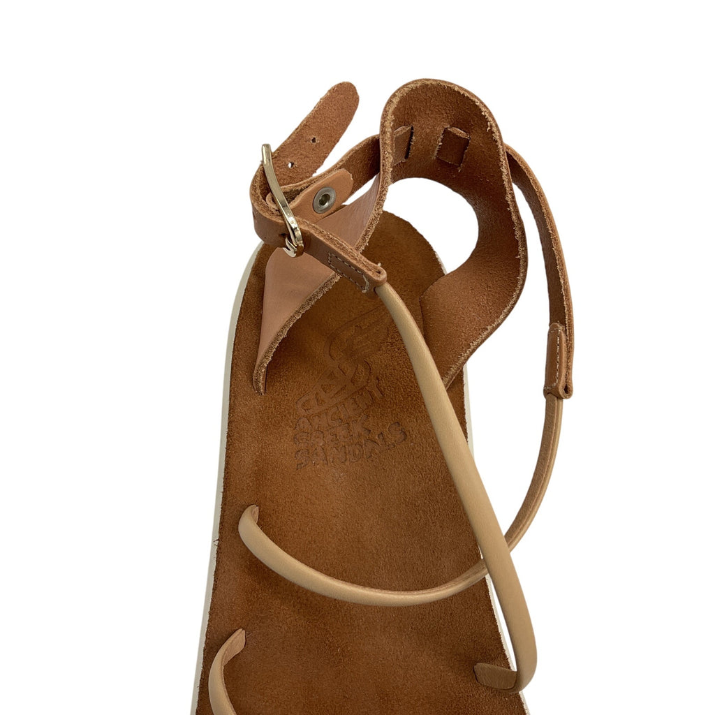 Ancient Greek Sandals Brown Rubber Anastasia Leather Sandals Size 7