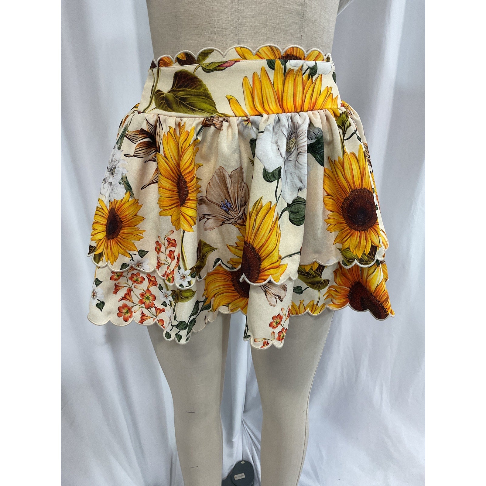 Agua Bendita 'Cooper' White Crepe Skirt Size S