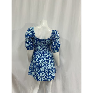 Faithfull The Brand 'Marinelli' Blue Cotton Mini Dress Size XS