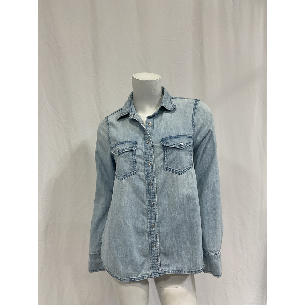 Hatch 'The Denim' Blue Cotton Maternity Shirt Size S