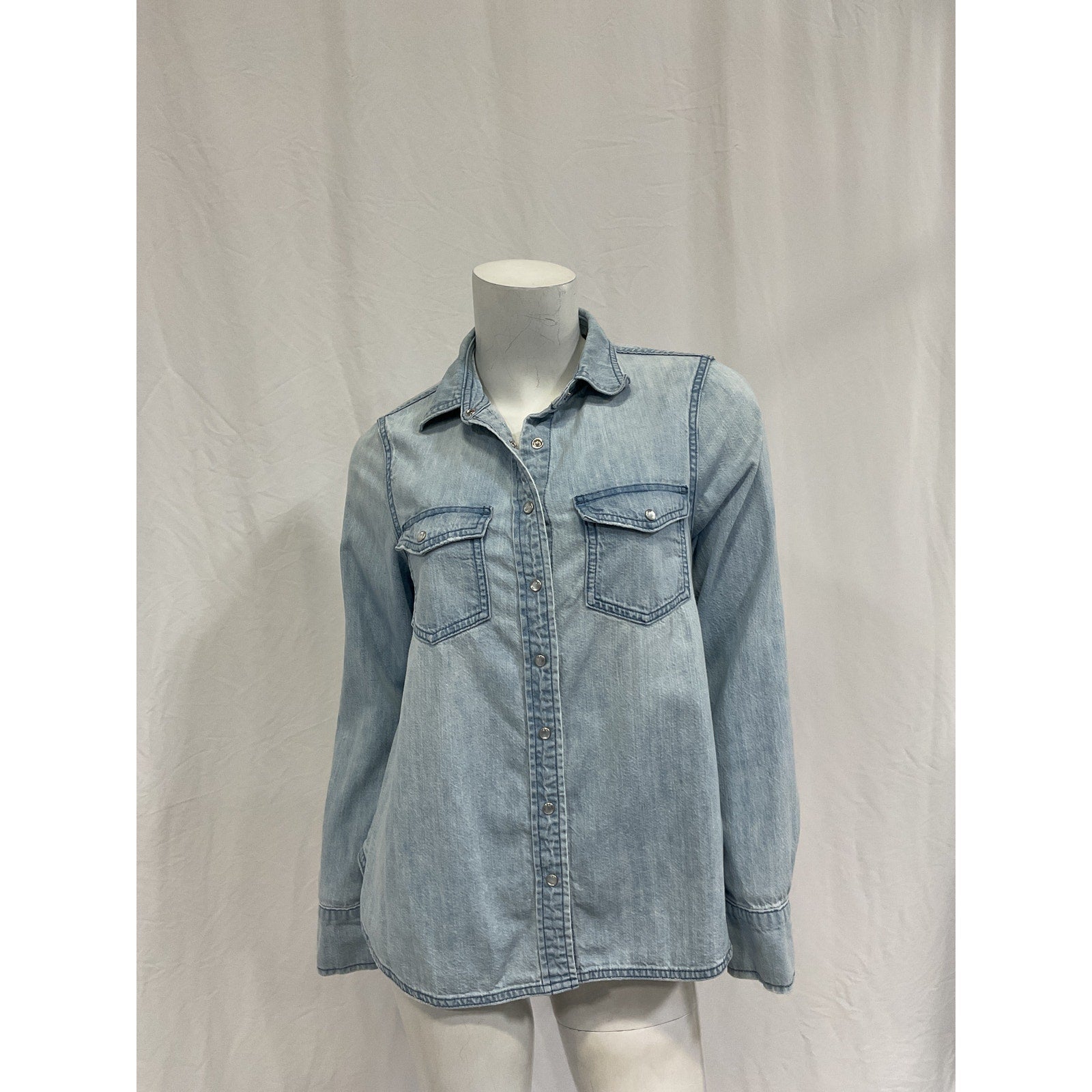 Hatch 'The Denim' Blue Cotton Maternity Shirt Size S