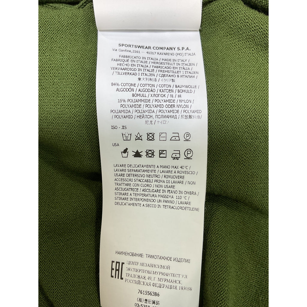 Stone Island Logo-Appliqu�d Green Cotton Sweater Size XL