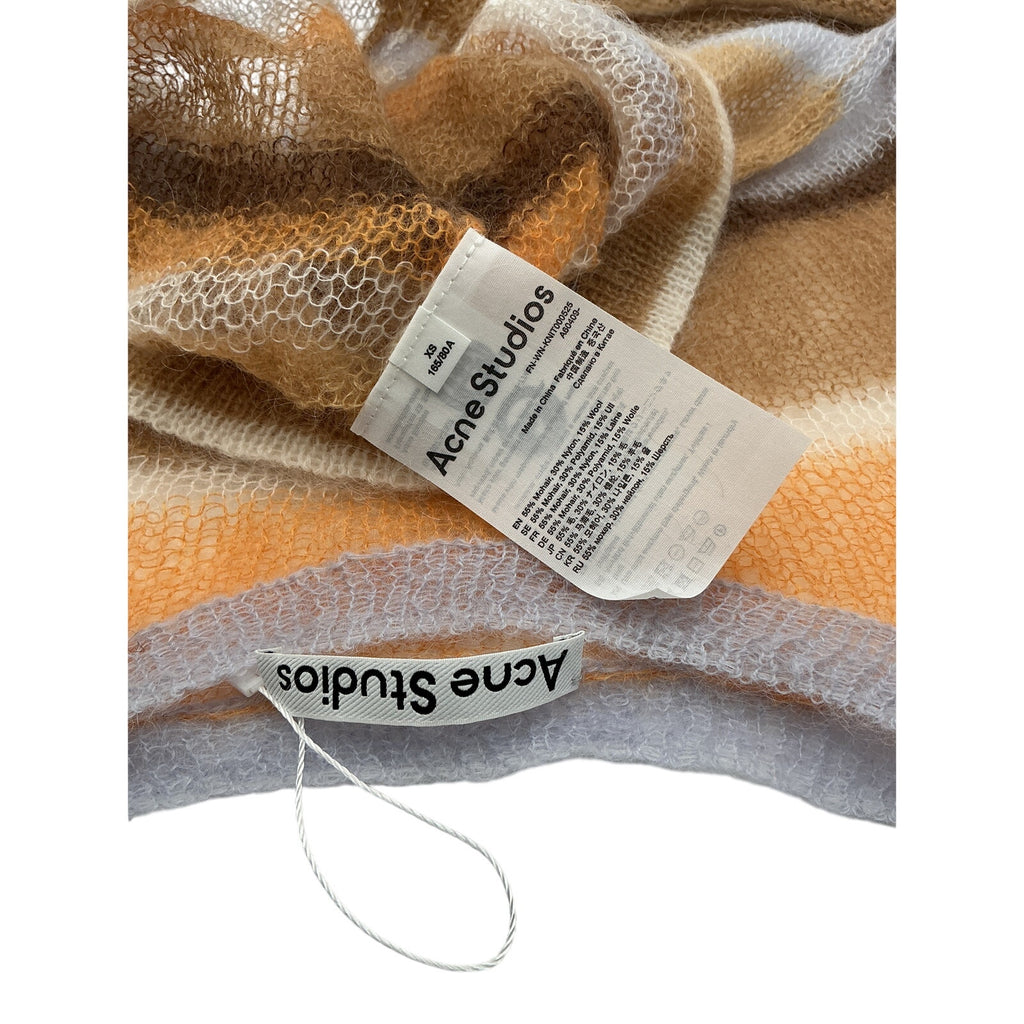 Acne Studios Yellow Mohair Striped Sweater Size XS