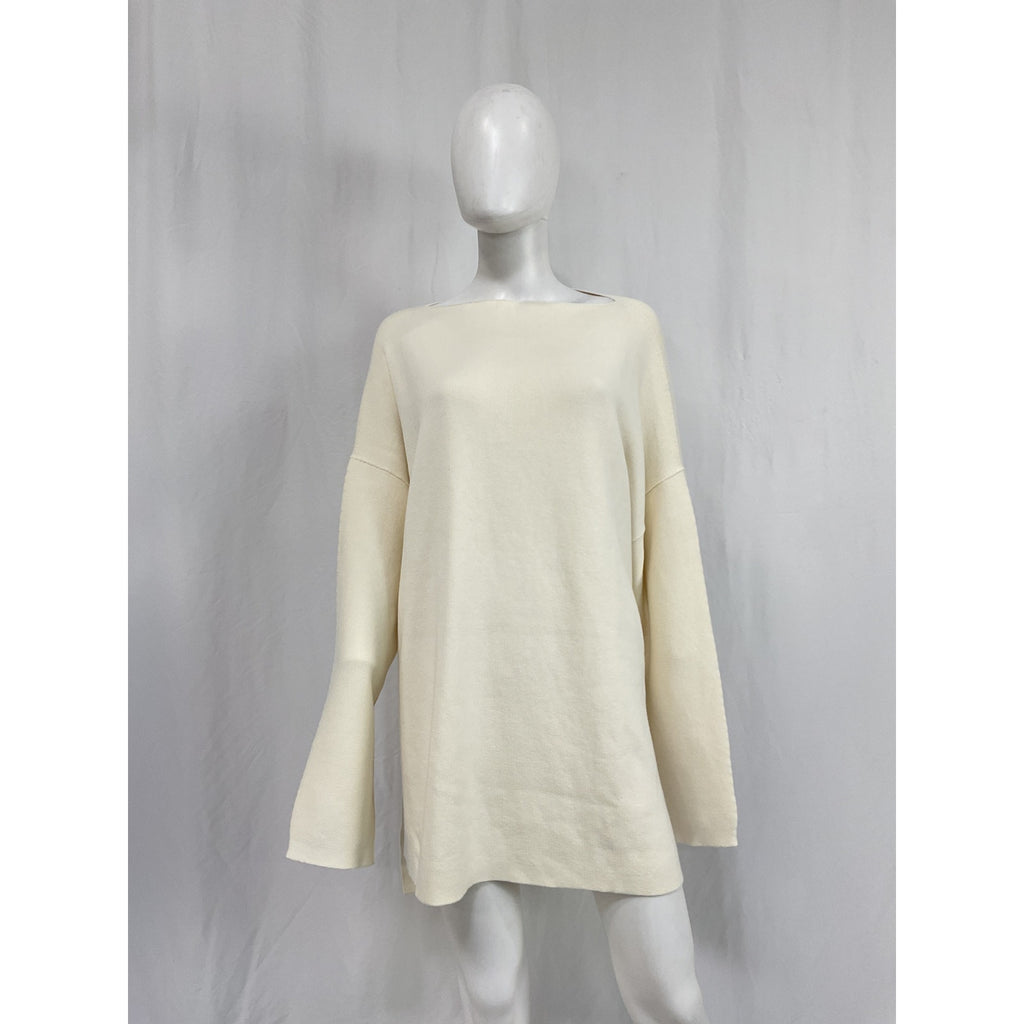 Lauren Manoogian White Cotton Oversized Pima Cotton Sweater Size 1 - NWT