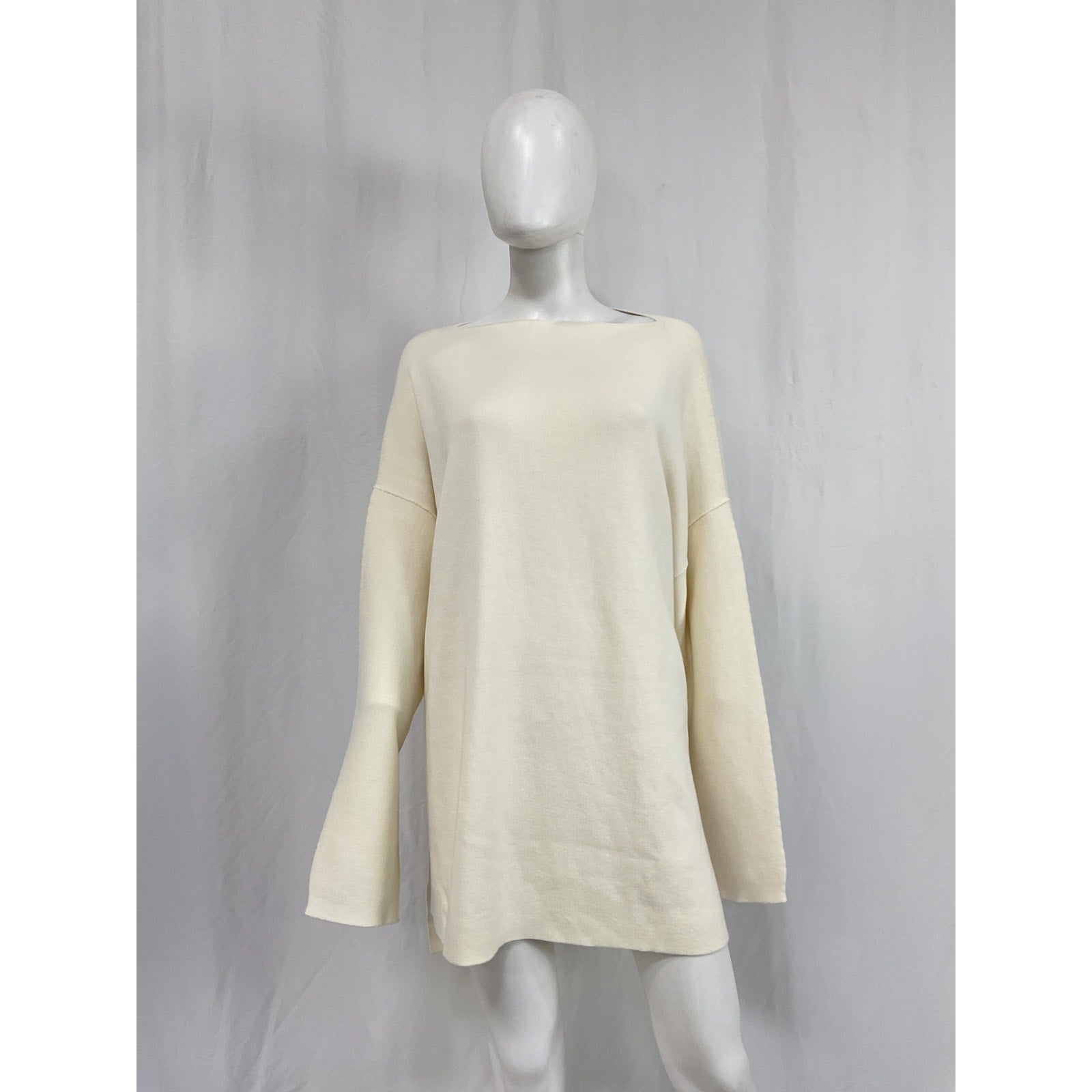 Lauren Manoogian White Cotton Oversized Pima Cotton Sweater Size 1 - NWT