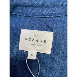 Sézane 'Raquel' Blue Cotton Dress Size 40