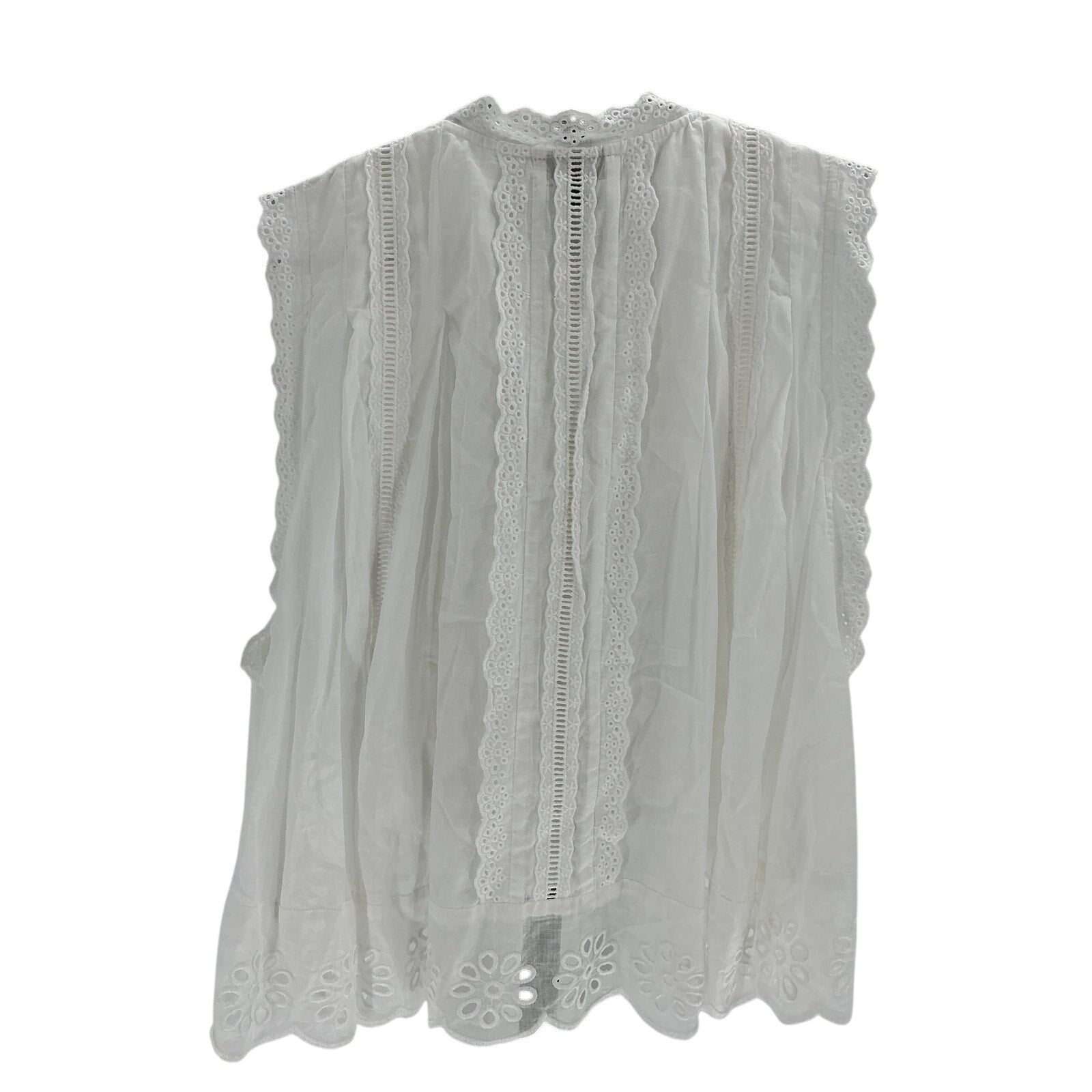 Farm Rio White Cotton Sleeveless Blouse Size XS