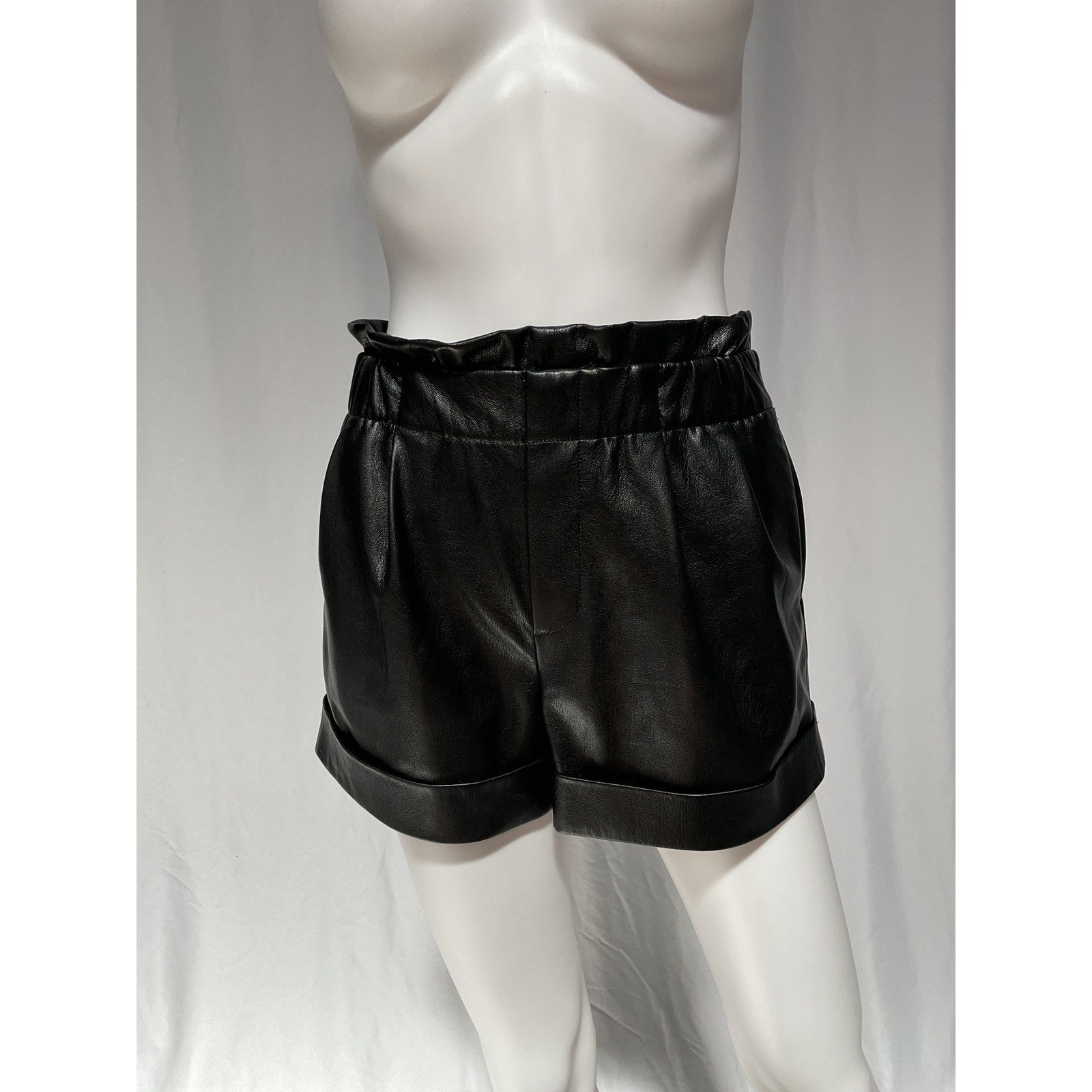 Alice + Olivia 'Reagan' Black Vegan Leather Shorts Size XS