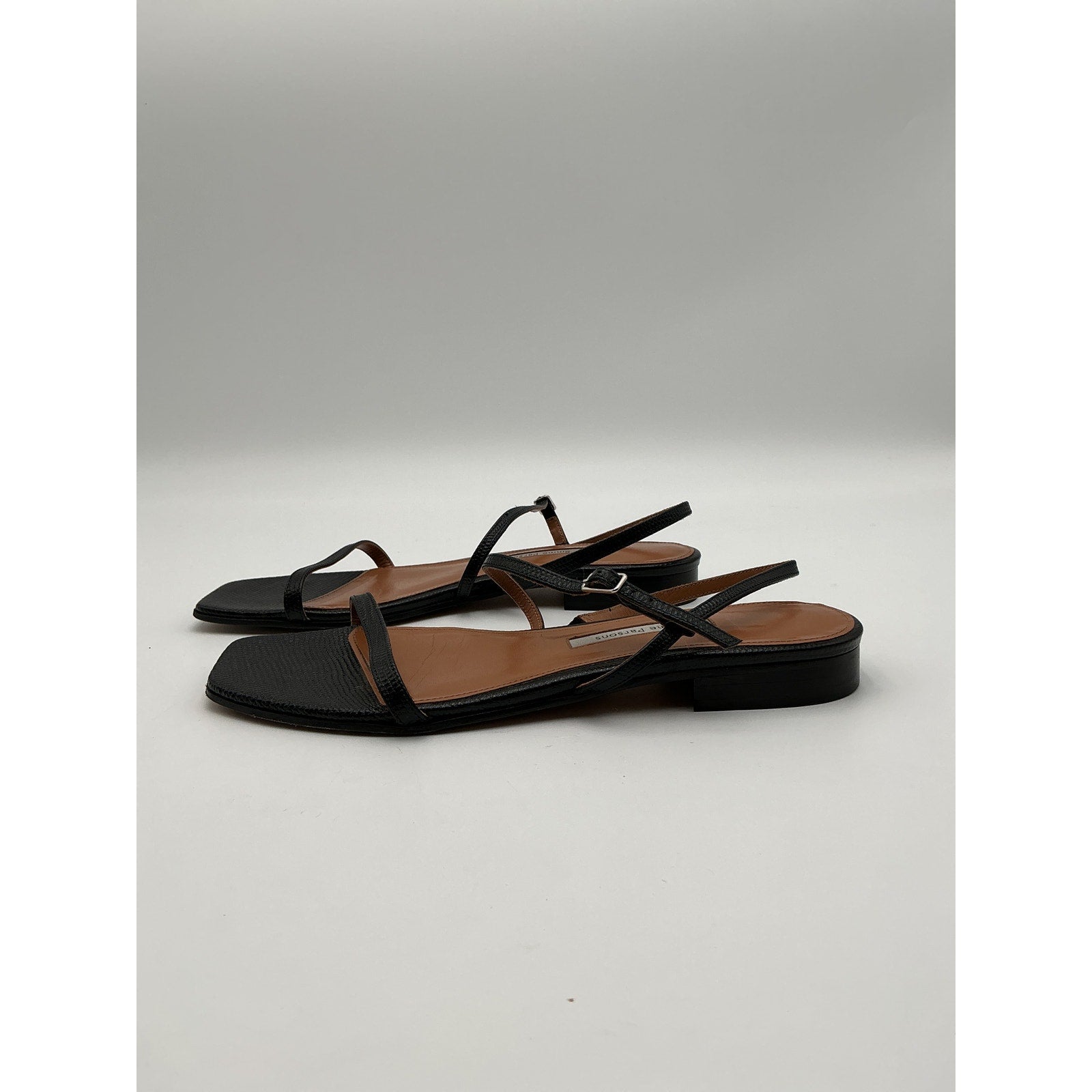 Emme Parsons 'Hope' Black Leather Sandals Size 8