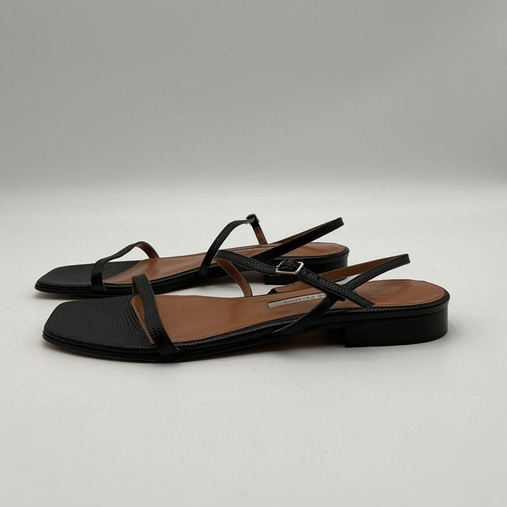 Emme Parsons 'Hope' Black Leather Sandals Size 8