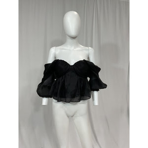 House Of Harlow 1960 x Revolve 'Burna' Black Georgette Blouse Size S