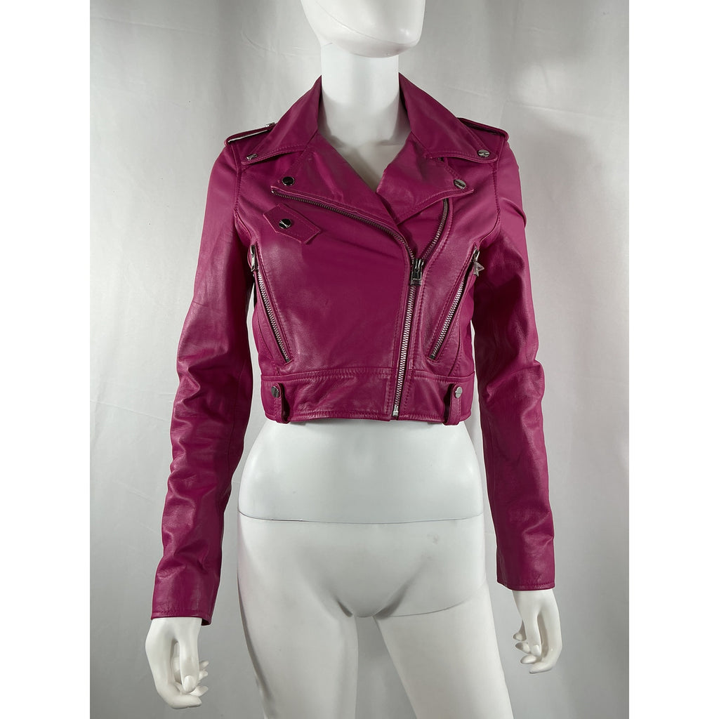 Lamarque 'Ciara' Pink Leather Jacket Size S