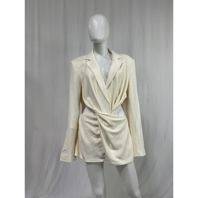 L'Academie 'Emmy' White Viscose Blazer Size L