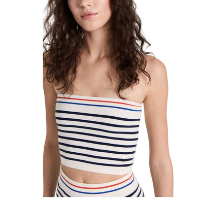 Kule Striped Cream And Navy Jo Tube Top Size XS