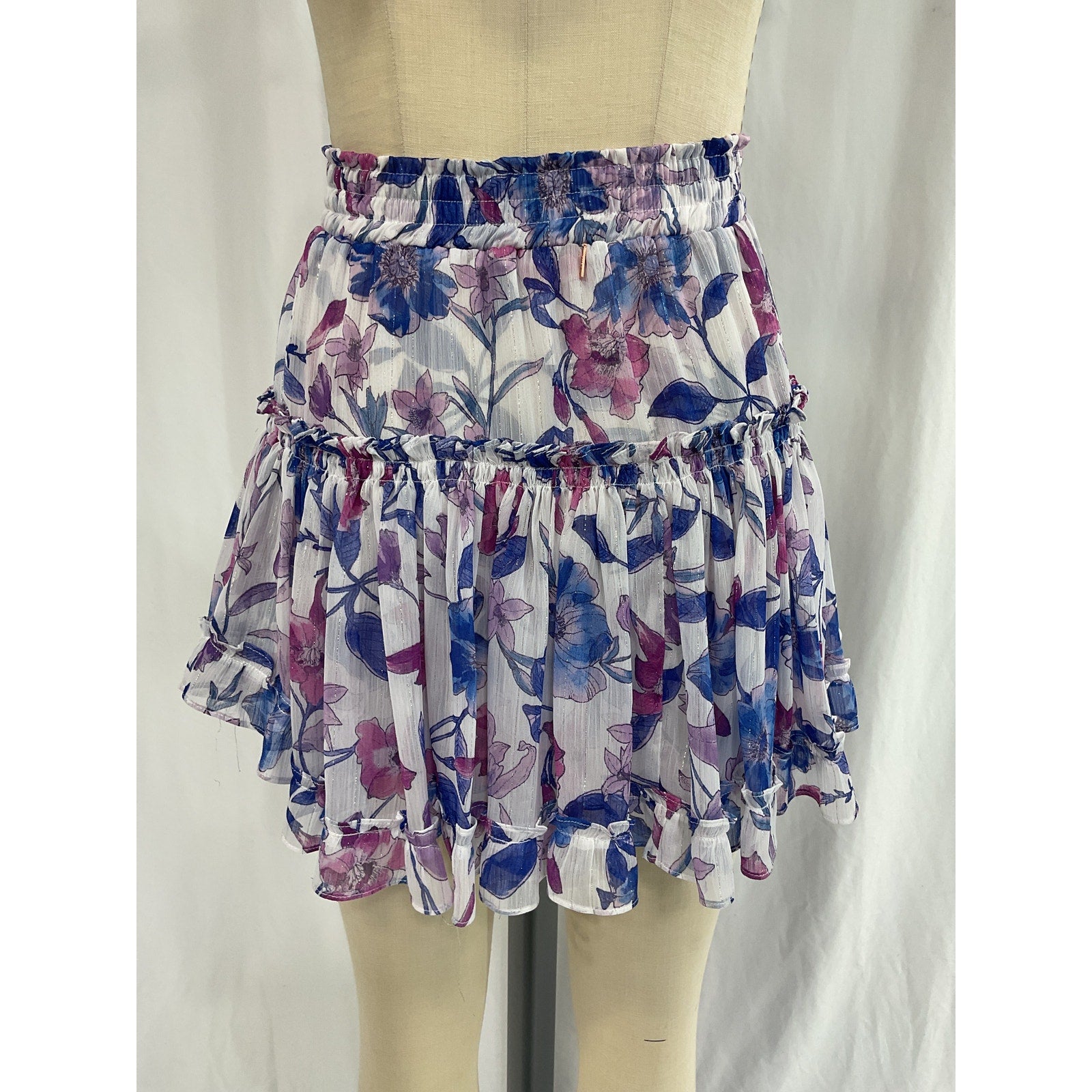 Misa Los Angeles 'Marion' White Chiffon Skirt Size XS