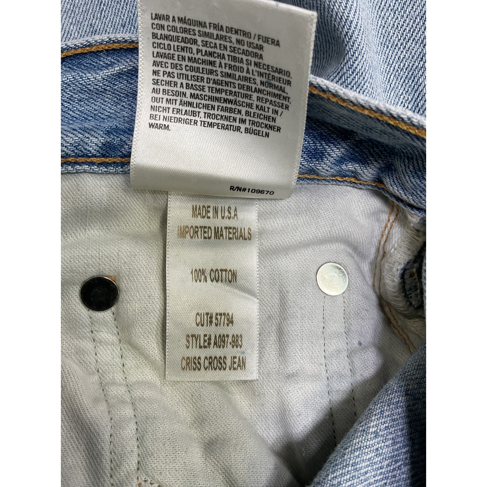 Agolde Crisscross Blue Cotton Jeans Size 25