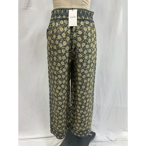 Joie 'Printed' Green Silk-Twill Wide-Leg Pants Size M - NWT