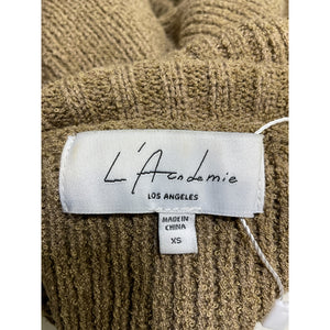 L'Academie 'Lucia' Tan Acrylic Cropped Turtleneck Sweater Size XS