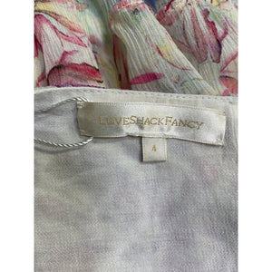 Loveshackfancy 'Rhodes' Pink Silk Skirt Size 4