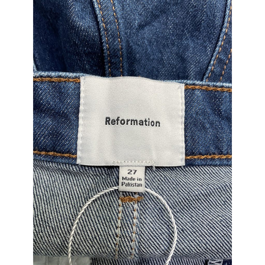 Reformation 'Norah' Blue Cotton Stretch High Rise 3.5� Denim Jean Shorts Size 27