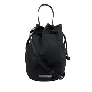 Alexander Wang Sleek Black Dome Mini Nylon Bucket Bag