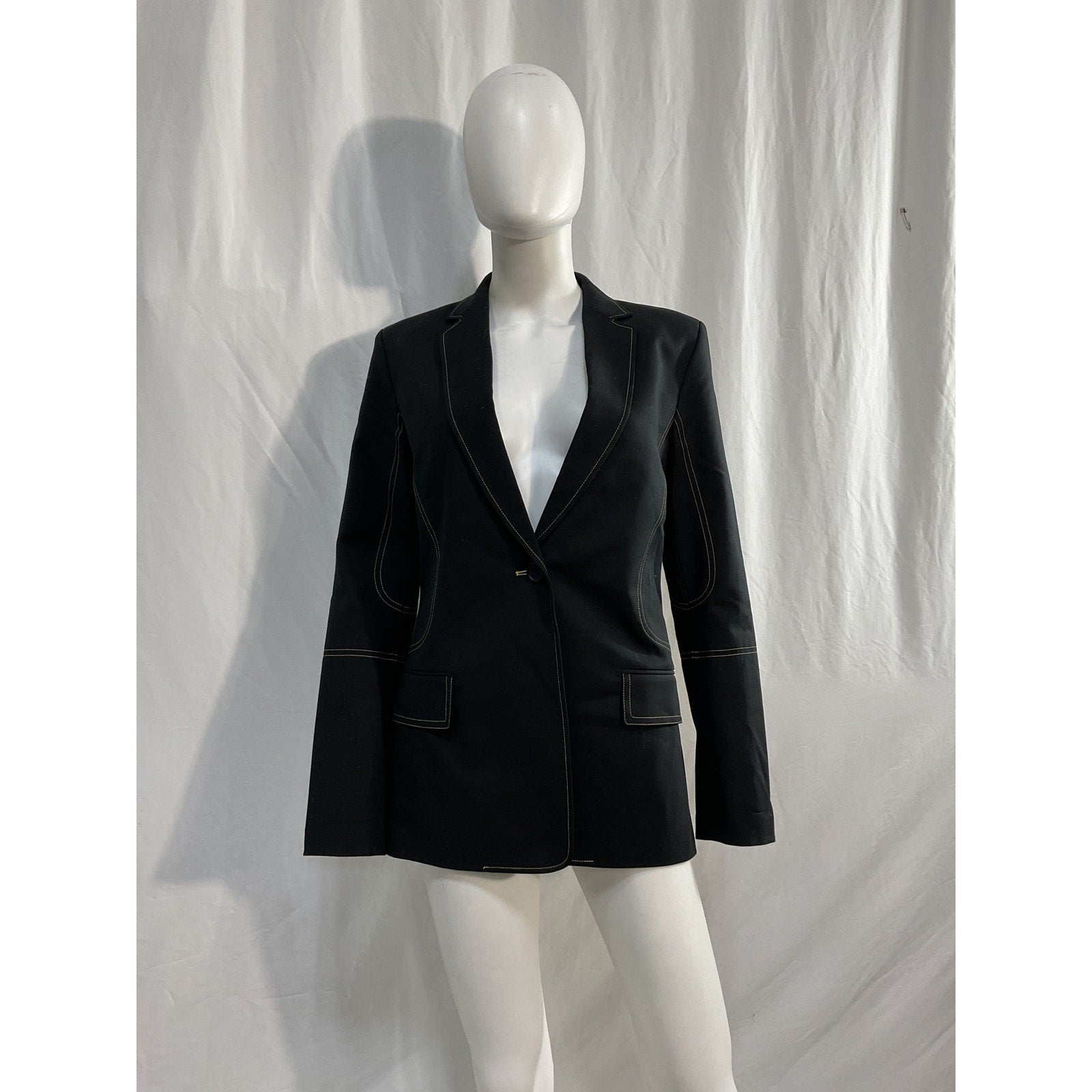 Helmut Lang 'Contrast' Black Blazer Size 2 - NWT