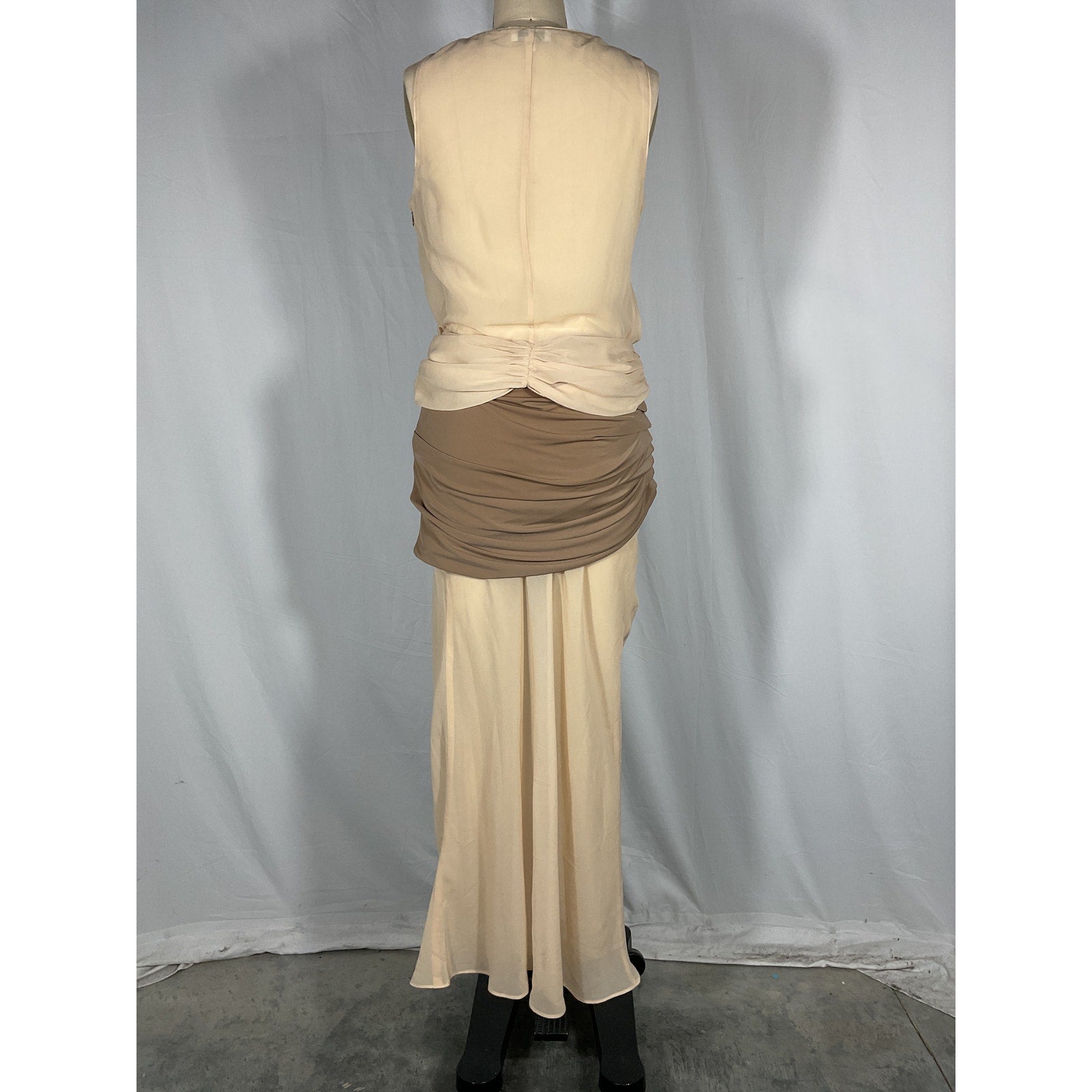 L'Academie 'By Marianna' Beige Polyester Marin Midi Dress Size S