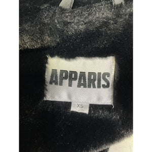 Apparis 'James' Tan Plaid Faux Fur Collar Coat Size XS