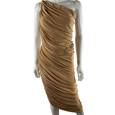 Norma Kamali Ruched Nude Diana Gown Size M